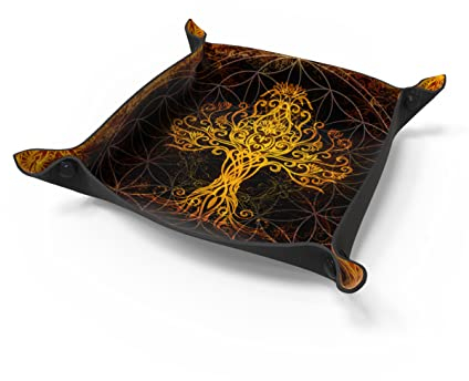 Plateau à dés - Dice Tray pour Jeux de société et RPG - Livre des Merveilles, Chi-Chi, Roll Player, C'est Moi Qui Le Coupe !, Ashes: Renaissance des Cendres, Forgerons du Destin - Arbre Mythique