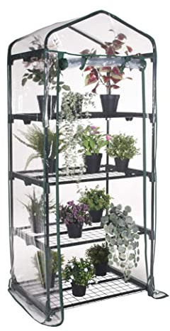 Serra da Giardino e Balconi con copertura in PVC impermeabile per Orti, Piante e fiori (4 Ripiani - 69x49x157H cm)