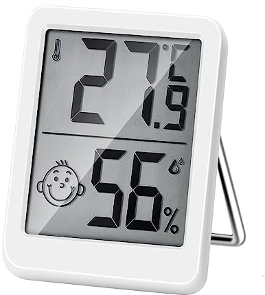 HORJOR Thermomètre numérique Haute Précision Digital Thermometre Hygrometre Interieur Indicateur D’Humidité Avec Grand éCran Et ThermomèTre Parfait Pour Surveiller Les Maisons, Les Chambres De BéBé