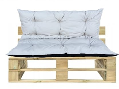 WBM Sewing Waterproof Outdoor Palettenkissen | Hollywoodschaukel Auflage | Bankauflage | Sitzkissen and Rückenkissen | Pallettenpolstern | Lounge Kissen Outdoor | 120 x 110 cm(120 x 50 x 60 cm) Beige