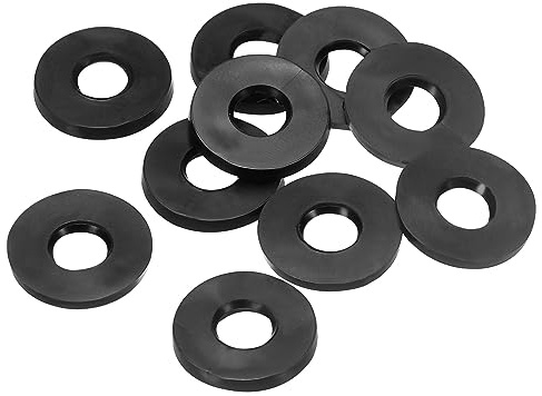 PATIKIL 10Pcs Rubber Flat Washer 6mm ID 13mm OD 1.6mm Thick Sealing Spacer | M6 Gasket Ring for Faucet Pipe,Water Hose Fastener Bolt,Black