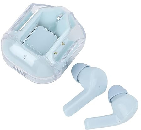 Auricolari Bluetooth Wireless, Cuffie Intrauricolari con Cancellazione del Rumore con Display Digitale a LED, Custodia di Ricarica Trasparente, Auricolari Sportivi con Microfono