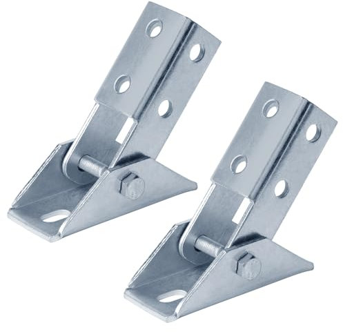 heneng 2 Pcs 8 Hole Electrogalvanized Zinc Steel Adjustable Angle Brace Fitting, Fit for ½ Bolt in 1-5/8 Strut Channel, 180 Degree Turn Joint Connector Bracket, 6 Gauge, ZX141-T2