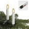 hellum LED Lichterkette Weihnachtsbaum Made-in-Germany Christbaumbeleuchtung Kerzen Lichterkette innen mit Clip, 15 warmweiße LED-Filament, beleuchtet 980cm, Kabel grün Schaft weiß 815009