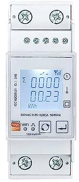 Tuya ZigBee Contatore elettrico per binario di guida wireless intelligente monofase per misurazione del consumo di energia solare bidirezionale Rilevamento della tensione di corrente Rilevamento