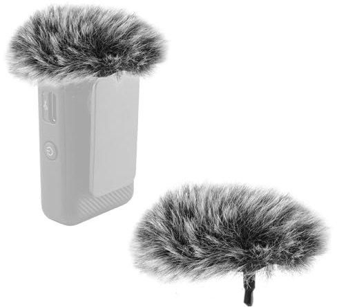 2 Pack Mic Windscreen for DJI MIC 2, Furry Wind Muff Mic Foam Mic Cover Pop Filter for Microphone (Grey)