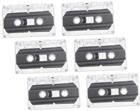 Tofficu Lot de 6 Cassettes Audio Vierges 30 pour Enregistrement DIY Étiquettes Transparentes pour Célébrations Fêtes et Souvenirs Cassettes Enregistrables