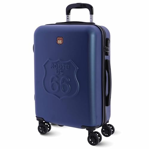 Route 66 Trolley Bagaglio a Mano 55x40x20 — Valigia Cabina Rigida con Ruote 360°, Serratura a Combinazione, Leggera e Resistente per Viaggi e Ogni Compagnia Aerea