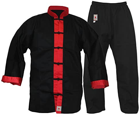 Budodrake Kung Fu Anzug Shaolin Master schwarz/rot (180)