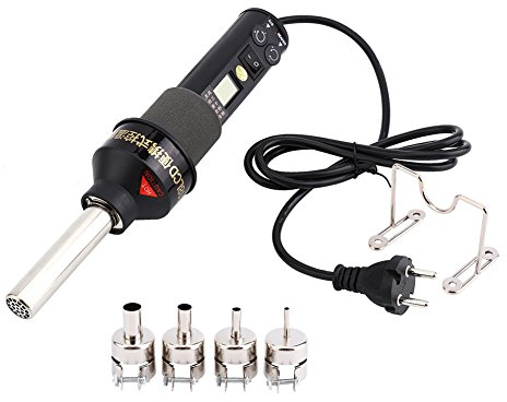 DEWIN Pistola de Calor, Hot Air Gun Pistolas Pintura 220V 450W LCD Ajustable Pistola de Aire Caliente de Calor Electrónico Estación de Soldadura IC SMD BGA