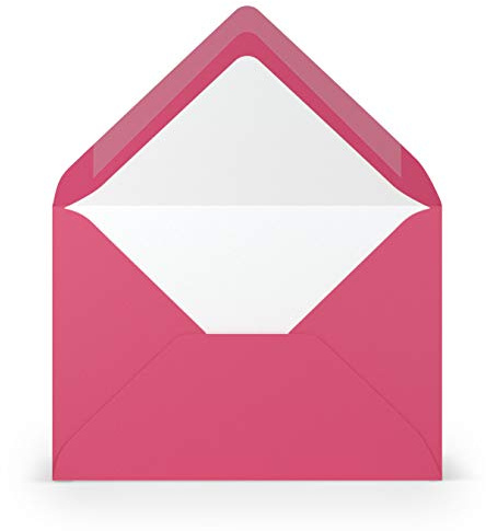 PAPERADO 25 kuvert fuchsia ribbad magenta rosa – 100 g/m² kuvert utan fönster 11,4 x 16,2 cm – kuvert med våt limning spetsig klaff
