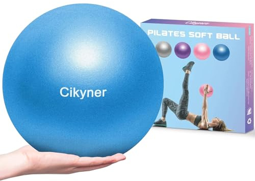 Cikyner Gymnastikball Klein, 23-25 cm Soft Pilates Ball mit aufblasbarem Strohhalm für Pilates, Yoga, Ganzkörpertraining, Verbesserung des Gleichgewichts zu Hause im Fitnessstudio und im Büro