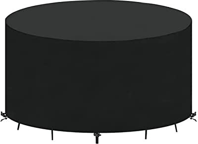 KADING Housse Table de Jardin Ronde 170x71cm Protection Imperméable Anti-UV 420D Oxford Tissu Extérieure Bâche pour Meubles