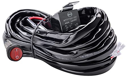 Safego Faisceau Electrique avec Relais et Interrupteur, Faisceau de Câblage à Barres Lumineuses LED Faisceau de Fil 12V 40A, Faisceau Barre LED, pour Rampe Barre Phare Projecteur de Travail LED