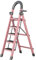 Tragbare Metallklapptrittleiter Haushaltsleiter Fünf-Stufen-Leiter ( Color : Pink , Size : 5step )