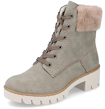 Rieker Damen Schnürstiefeletten X5718, Frauen Stiefeletten,Chukka Boots,schnürboots,Stiefel,Bootee,Booties,halbstiefel,grün (52),38 EU / 5 UK