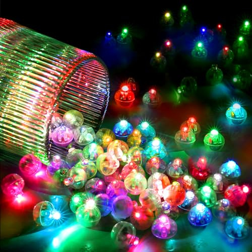 Gvoo 50 LED Ballons Flash Buntes Licht, Led c Party Licht Standby-Zeit für 12–24 Stunden, Leuchtende Luftballons für Geburtstag Party Weihnachten Papierlaterne Karneval Bar Club Dekor