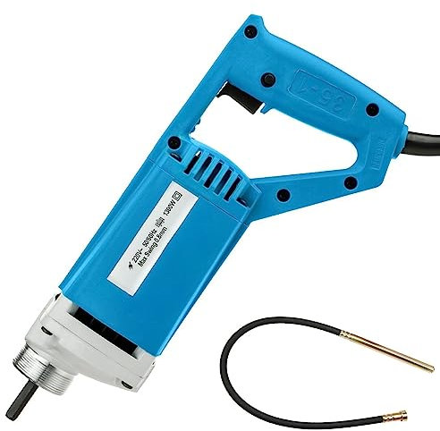 Vibromasseur à béton électrique, tisonnier vibrant à main et tuyau de 2 m, moteur en cuivre pur 220 V 1300 W for piliers de ciment vibrants JIYAMI'EN EL