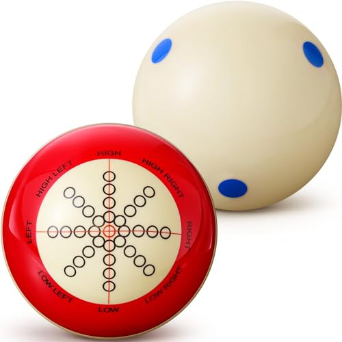 Gemscream 2 Pcs Billiards Cue Ball with Dots Practice Training Artifact Regulation Size 2-1/4 Training Pool Balls for Sports Billiard Table Accessories Games(Blue,Normal)
