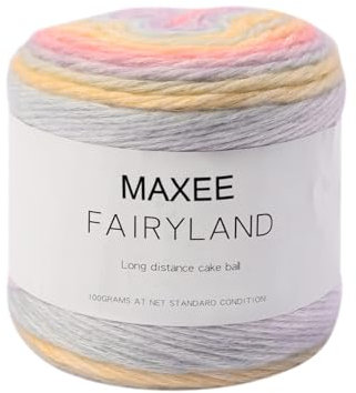 Maxee Farbverlaufsgarn 100g, 250 Mete Cupcakes Bobbel, Mehrfarbiges Gradient Häkelgarn, Handstrick Häkeln Baumwollstrickgarn zum Pullover Hüte