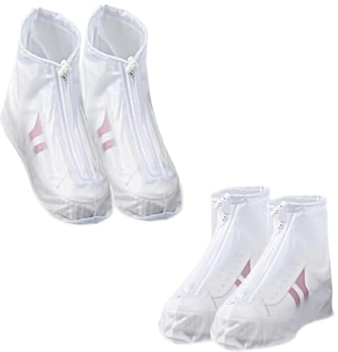 Ceeyoll 2 Pièces Couvre Chaussures Imperméables, Couvre Chaussures De Pluie Réutilisables, Surchaussures Impermeables, Couvre Chaussures Imperméables Avec Fermeture Éclair, Pour Les Rues Boueuses E