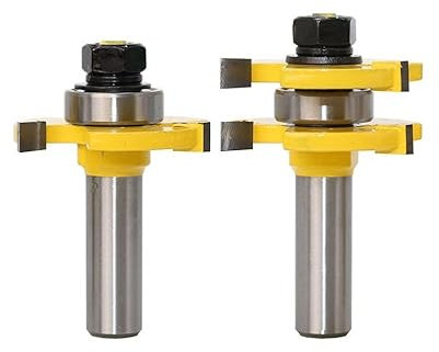 2 pièces 1/2 12.7MM tige fraise sculpture sur bois 1/2 X 1/4 langue rainure routeur jeu de mèches à bois Tenon Cutter for bois