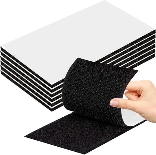 Redamancy 6 Pièces Scratch Autocollant Double Face, Ruban Adhésif Double Face, Bande Agrippantes Adhésives Extra Fort Rectangle Adhésif Double Face Puissant Réutilisable 10 x 20 cm