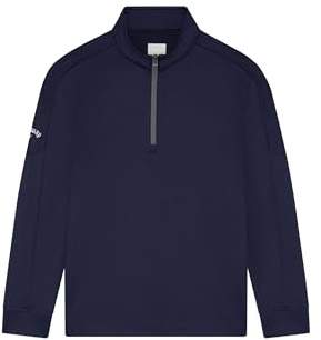 Correct title : Callaway - Youth Unisex Golf Hex Fleece, Junior Base Layer for Boys and Girls, Thermal Quarter Zip, Long Sleeve Top (Peacoat)
