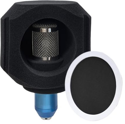 ZHUMCCY Antiviento para Micrófono - Escudo Absorbente De Sonido con Filtro | Cubierta Antirruido Y Bola De Aislamiento para Micrófono En Producción Musical Y Transmisiones
