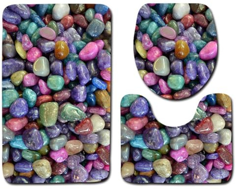 KIXZSAZ Tappeto in pietra da stampa impermeabile e confortevole da 3 pacchi/lotto per il bagno, facile pulire, facile installare, moderno antiscivolo, otto