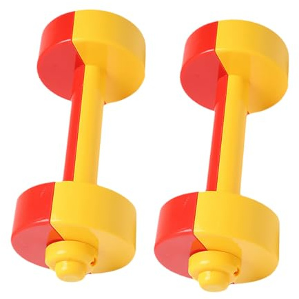 BESTonZON Plastic Boys and Girls Dumbbells Pair, Small Dual-color Exercise Barbells for Children, Lightweight Fitness Equipment for Kindergarten Morning Workout and Physical Education