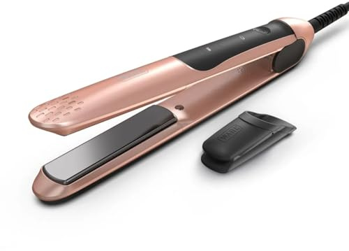 Wahl Pro Glide, Lisseur Plaques Céramique Kératine, 150 à 210 °C, Or Rose | Lisseur à Plaques Céramique Enrichies en Kératine, Température Réglable 150 à 210 °C, Chauffe en 60 Secondes, Housse Incluse