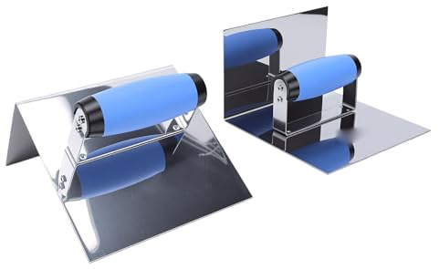 VBESTLIFE Juego de Paletas para Esquinas Interiores y Exteriores, Paletas Escalonadas de Acero Inoxidable de 90 Grados para Enlucido de Acabado de Hormigón con Mango Suave de TPR