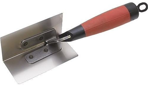 Marshalltown Inneneck-Kelle mit DuraSoft Griff, aus Edelstahl, für Trockenbauer und Verputzer, Grösse der Kelle: 108x51 mm
