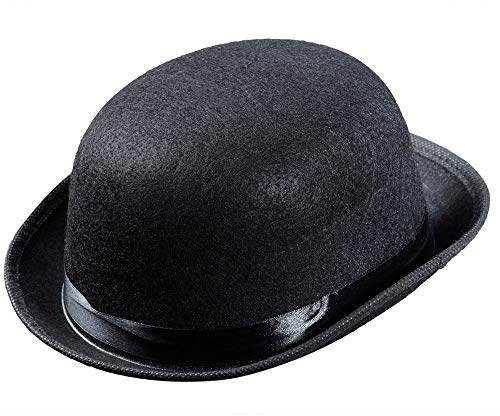 Schwarze Melone schwarzer Hut Bibi Bowler Homburg Glocke Derby mit Krempe