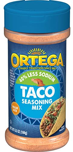 Ortega Seasoning Mix, 40% Less Sodium Taco, 6.5 Ounce