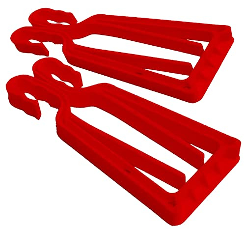 KlipSki Ski- und Stockträger, schnelle und einfache Anwendung, für Experten und Anfänger, Rot, 1 Paar