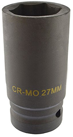 27mm Metric 3/4 Drive Double Deep Impact Socket 6 Sided Single Hex Thick Walled