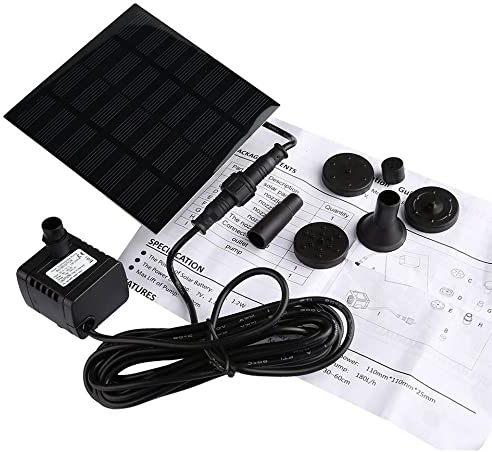 EMEBAY - Pompe Solaire Améliorée Miniature 7V Pompe Solaire Fontaine de Jardin Bassin pour Hauteur Cycle de L'eau Étang Fontaine d'eau Maximale 95cm