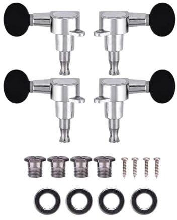 2L2R ukulele stämningspinnar, slutna växel silverstämare zinklegering svart maskinhuvud ukulele instrument uppgraderingsdel