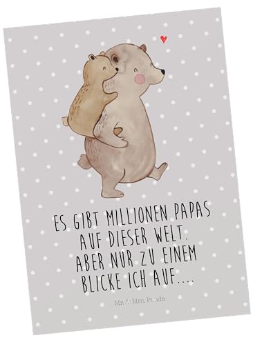 Mr. & Mrs. Panda Postkarte Papa Bär - Geschenk, bildkarte, Geburtstag, Grußkarte, Vorbild, Postkarten, Muttertag, Vater, Vatertag, Ansichtskarte, Ansichtskarten