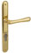 Gedotec Türdrücker-Garnitur Messing Drückergarnitur Antik Türbeschlag Vintage Türgriff Zimmertüren - Elegant | Messing poliert | PZ - Zylinder | 1 Set - Design Langschild-Garnitur inkl. Schrauben