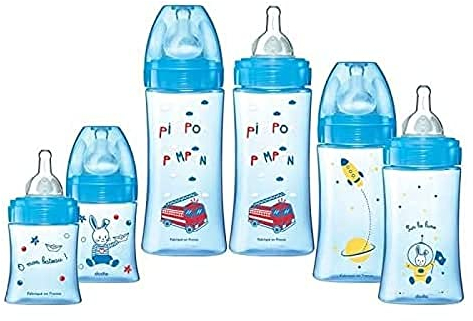 Dodie - Lot de 6 Biberons Initiation+ Bleus