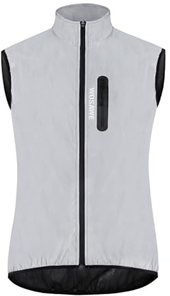 WOSAWE Men Reflective Vest Night Glowing Bomber Jacket MTB Cycling Windbreaker Travel Sport Sleeveless Vests L