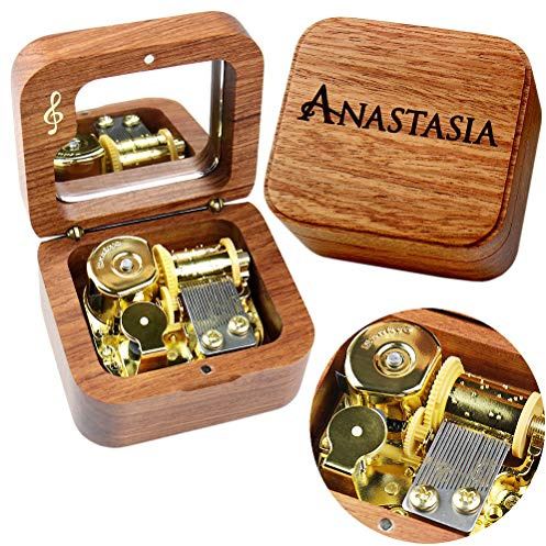 Sinzyo Anastasia-Once upon a december Music Box Vintage Musical Boxs Gift For Birthday Valentine's Day Christmas Day(Musical Note Rosewood Box)
