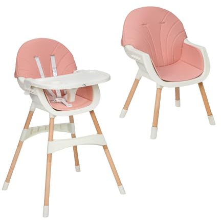 MS BabyWorld – MIKA – Trona para Bebé 3 en 1 | Convertible en Alzador y Silla | Asiento Acolchado | Plegable y Evolutiva