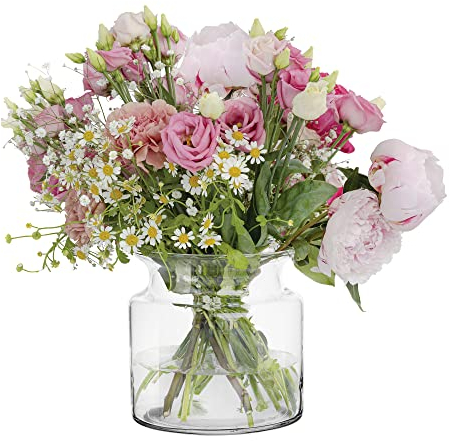 TREND FOR HOME Florero Cristal A: 15 cm Jarrón Grande Decorativo Centro de Mesa Boda Vase Jarron Vidrio Cilindro Tarro Decorativo | ⌀ 15 cm | 2110 ml | Dahlia