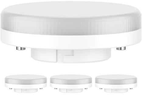 ledscom.de 4 Stück GX53 LED Leuchtmittel, weiß (4000 K), 6,4 W, 560lm, 97°, matt