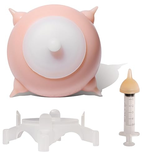 Doggiema Mangeoire à Lait pour Chiot,Biberons pour Chiots, pour Plusieurs Chiots 4 Tétines en Silicone Allaitement pour Chiot Chaton Nouveau-Né Dongdong Pet