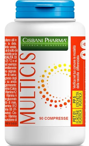 Multivitaminico Completo, 90 cpr. Integratore Multivitaminico e Minerali per stanchezza fisica e mentale. Formulazione con Magnesio completo, Vitamina A, Cromo, Ferro, B1,B2,B3,B5,B6 e Vitamina B12